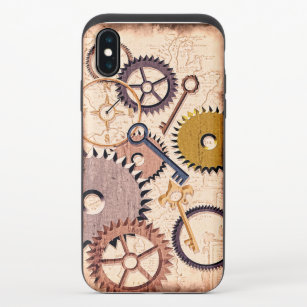 Dampfrad, Getriebe, Schlüssel, Alte Ölfarbe iPhone XS Slider Hülle