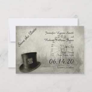 Dampfrädern Karneval Zylinder Hochzeit Save-the-Da Save The Date