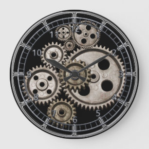 Dampfradgetriebe Zahnräder Motor quadratische Masc Große Wanduhr