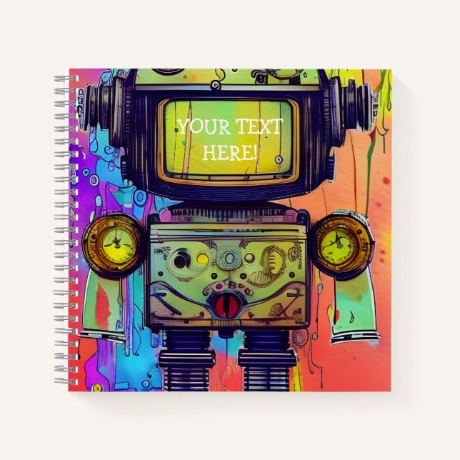 Dampfroboter Notizbuch (Vorderseite)