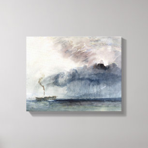 Dampfschiff in einem Sturm, c.1841 (w/c & Bleistif Leinwanddruck