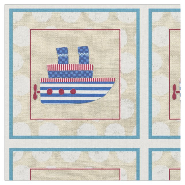 Dampfschiff mit Propeller und Blue Smokestacks Stoff (Nahaufnahme)