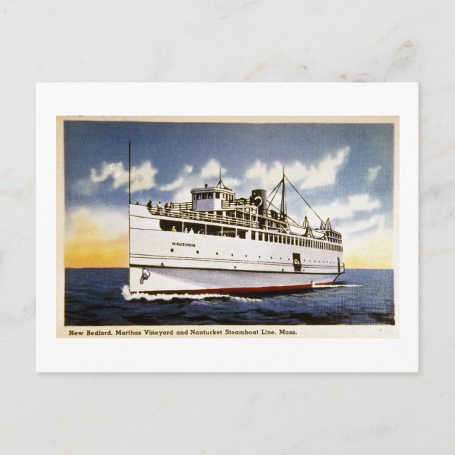 Dampfschiff Naushon, Nantucket Steamboat Line, Mas Postkarte (Vorderseite)