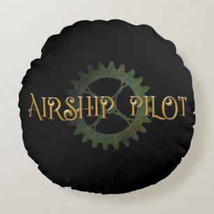 Dampfschiff-Pilot Rundes Kissen