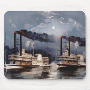 Dampfschiff Racing am Mississippi River Mousepad