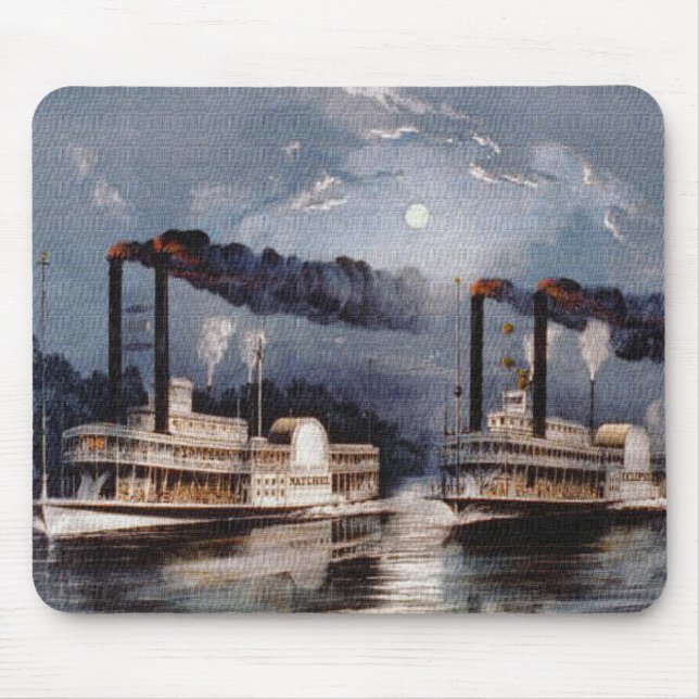 Dampfschiff Racing am Mississippi River Mousepad (Vorne)