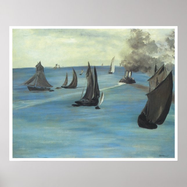 Dampfschiff, Seascape oder Sea View, ruhiges Wette Poster (Vorne)