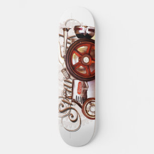 Dampfschraubenschlüssel-Getriebe-Uhr Gold Grunge R Skateboard