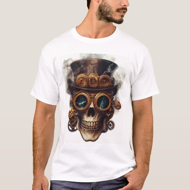 Dampfsk Skull-Maschine T-Shirt (Vorderseite)