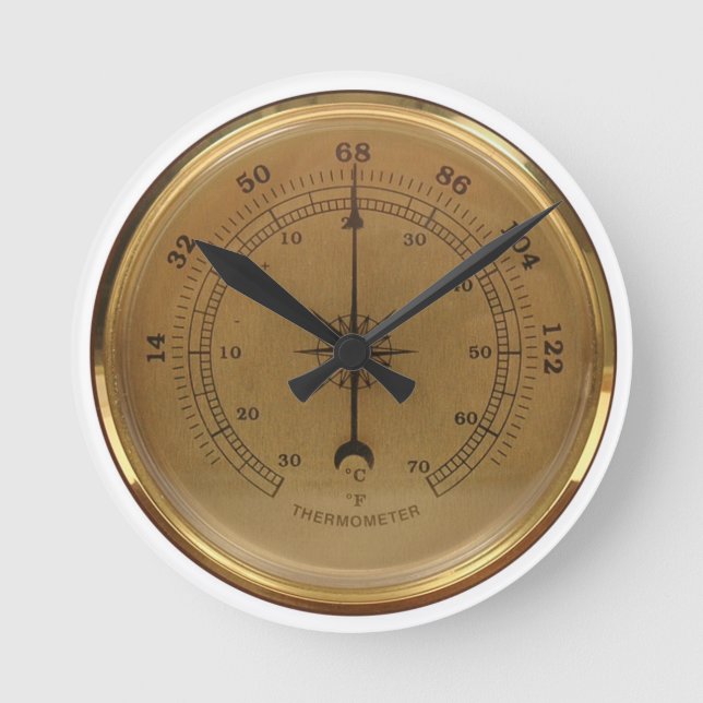 Dampfthermometer Runde Wanduhr (Vorderseite)