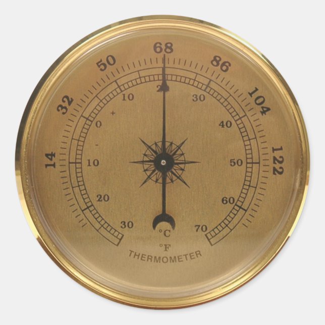 Dampfthermometer Runder Aufkleber (Vorderseite)