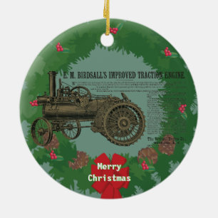 Dampftraktion Motor 1889 Birdsall's Steam Motor Keramik Ornament