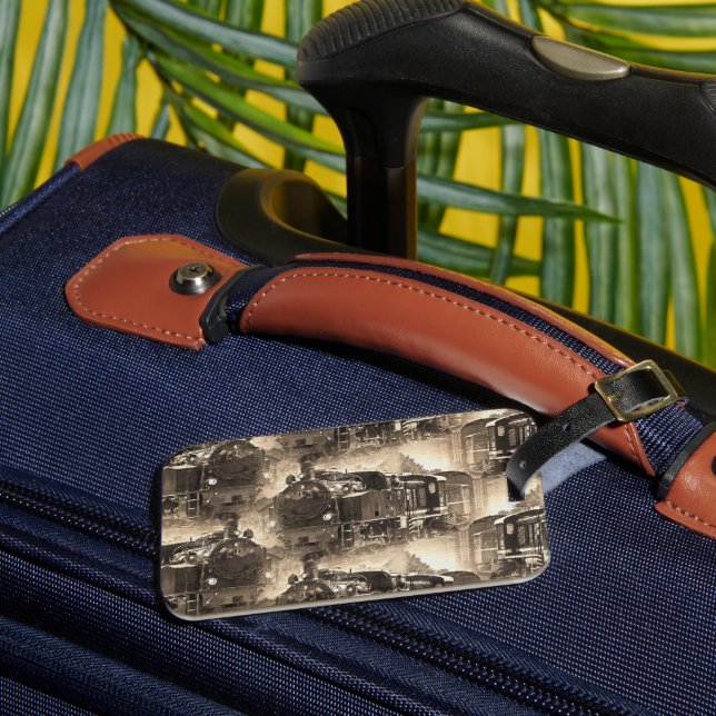 Dampfträume - Gepäckmarke für den Motor der Eisenb Gepäckanhänger (Vorderseite Insitu 3)