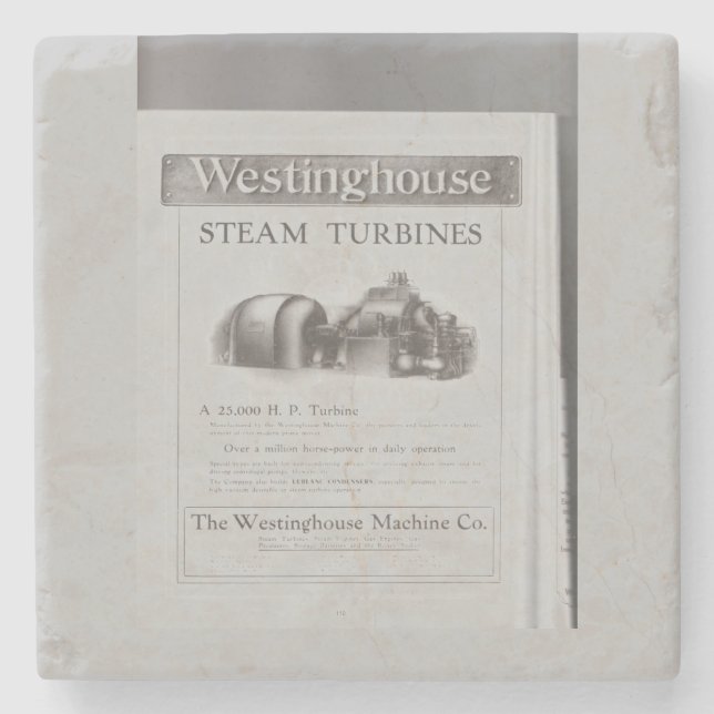 Dampfturbinen-Keramik-Trivet aus Westinghouse Steinuntersetzer (Vorderseite)