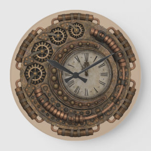 Dampfuhr Große Wanduhr