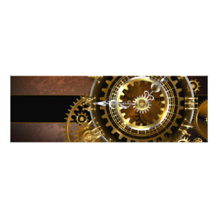 Dampfuhrwerk-Uhr mit antiken Zahnrädern Fotodruck