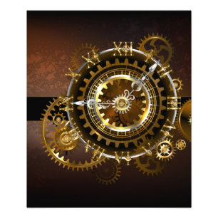 Dampfuhrwerk-Uhr mit antiken Zahnrädern Fotodruck