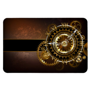 Dampfuhrwerk-Uhr mit antiken Zahnrädern Magnet