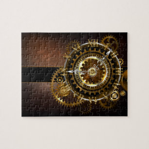 Dampfuhrwerk-Uhr mit antiken Zahnrädern Puzzle