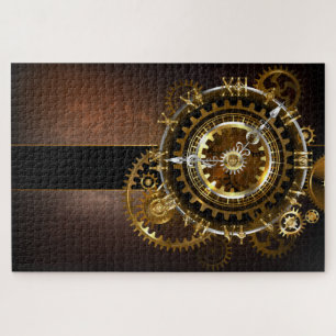 Dampfuhrwerk-Uhr mit antiken Zahnrädern Puzzle