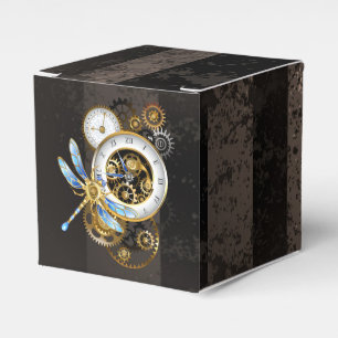 Dampfuhrwerk-Uhr mit mechanischer Libelle Geschenkschachtel