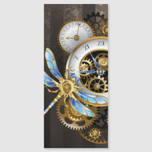 Dampfuhrwerk-Uhr mit mechanischer Libelle Magnetkarte