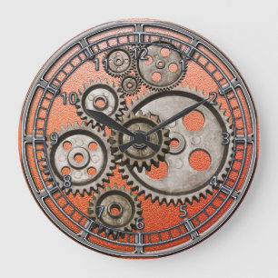 Dampfzahnradgetriebe Motor Vintage Maschinenuhr Große Wanduhr