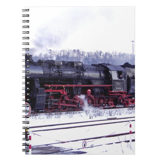 Dampfzug-Bahnlokomotivstations-Motor Notizblock (Vorderseite)