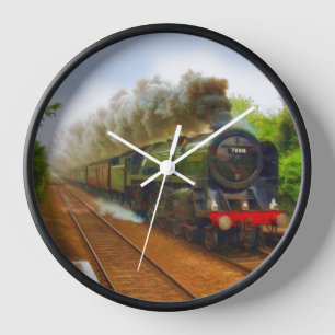 Dampfzug der Britischen Eisenbahn für Bahnreisende Uhr