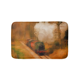 Dampfzug der Eisenbahn für Bahnreisende Kunst-Bade Badematte