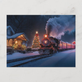 Dampfzug durch die Weihnachtsstadt Postkarte