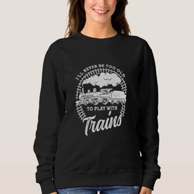 Dampfzug Eisenbahn Anhänger Modellbahn Sweatshirt (Vorderseite)