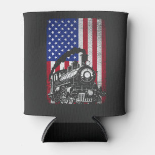 Dampfzug Eisenbahn USA American Flag Locomotive Dosenkühler