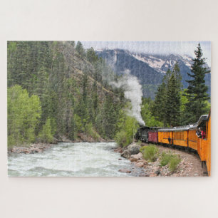 Dampfzug, Fluss und Berge, Colorado Puzzle