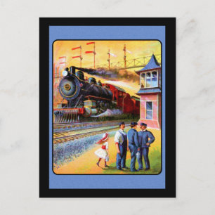 Dampfzug für Lokomotive Postkarte