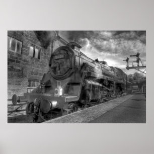 Dampfzug HDR in B&W Poster