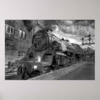 Dampfzug HDR in B&W Poster