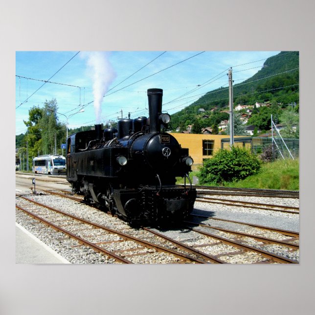Dampfzug in Blonay Poster (Vorne)