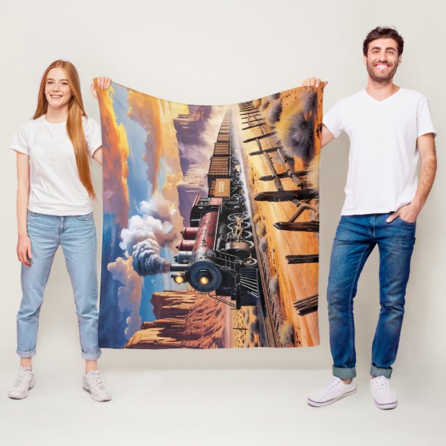 Dampfzug in der Wüste Fleecedecke (Beispiel)