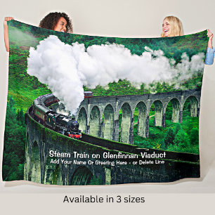 Dampfzug in Glenfinnan Viadukt - Name hinzufügen Fleecedecke