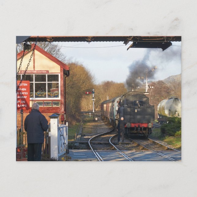 Dampfzug in Ramsbottom Postkarte (Vorderseite)