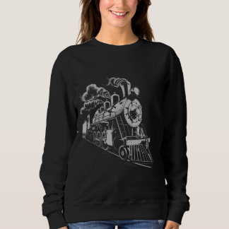 Dampfzug Lokomotive Eisenbahn Männer Frauen Sweatshirt