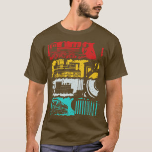 Dampfzug Lover Vintag Retro Bahn Locomotiv T-Shirt