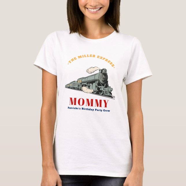 Dampfzug Mama Kinder Geburtstag T-Shirt (Vorderseite)