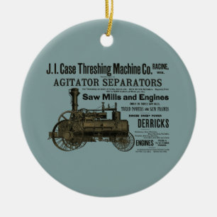 Dampfzug Motor Bauernhof Traktor Landschaftlich An Keramik Ornament