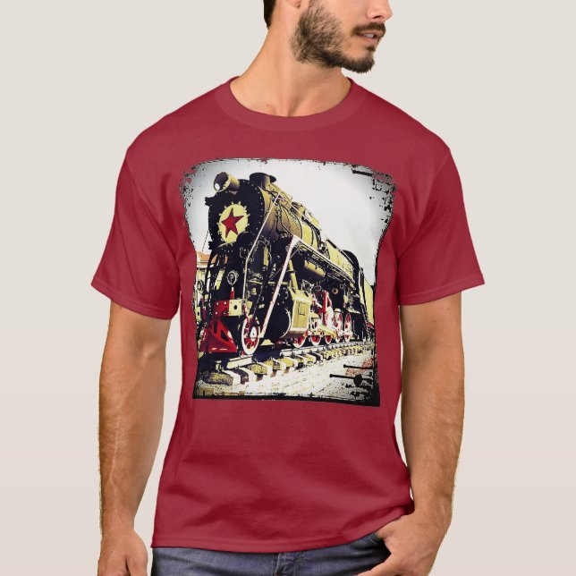 Dampfzug Motor Diesel Lokomotivzug T-Shirt (Vorderseite)
