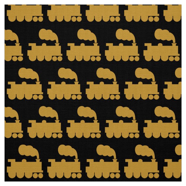 Dampfzug Muster - Gold Brown auf schwarz Stoff (Muster)
