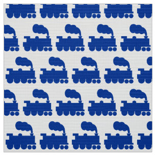 Dampfzug Muster - Navy Blue and White Stoff
