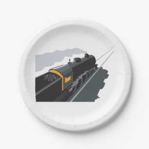 Dampfzug Pappteller