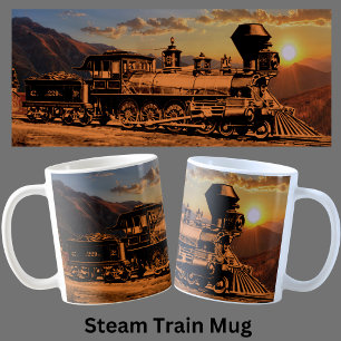 Dampfzug Rund um den CPRR 229 Lokomotive-Motor Kaffeetasse